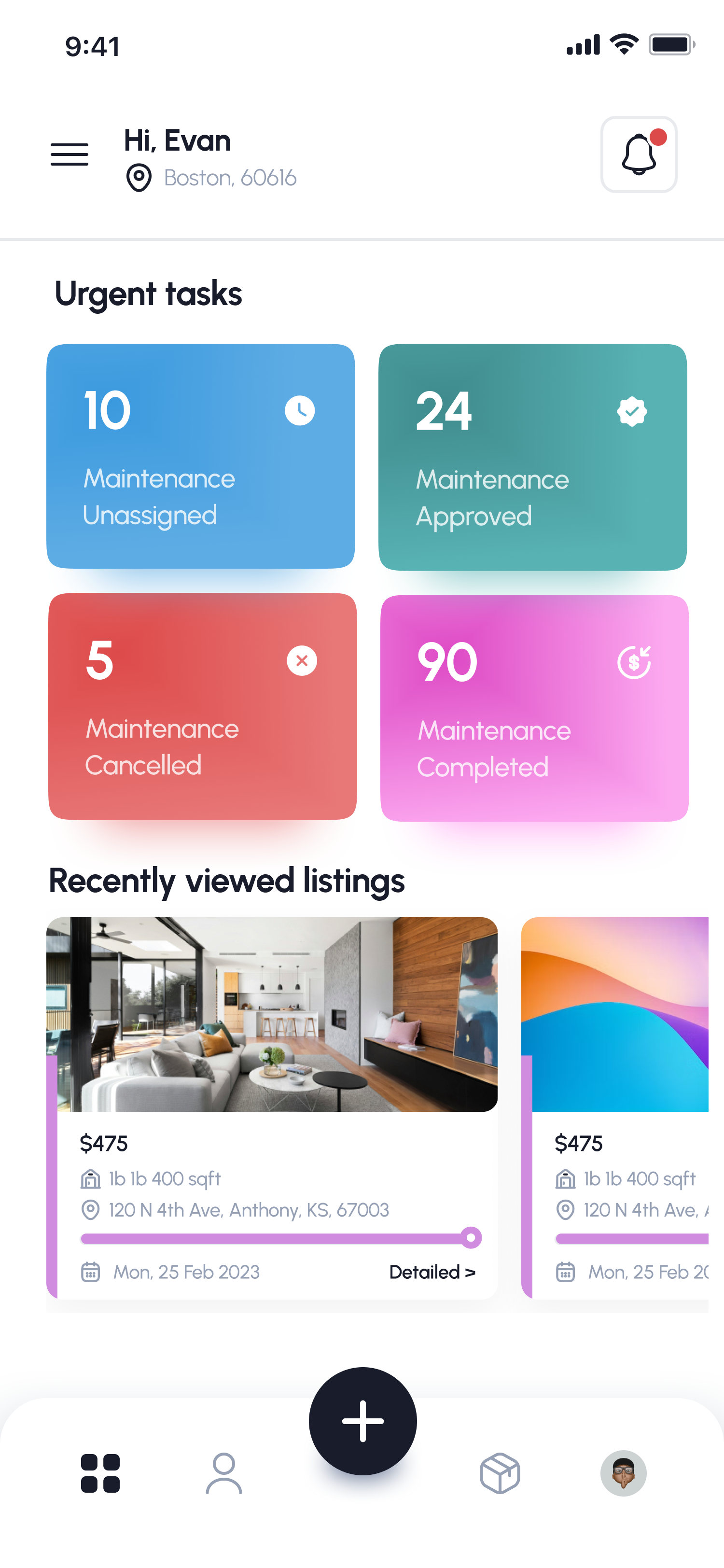 MyHome365 mobile interface